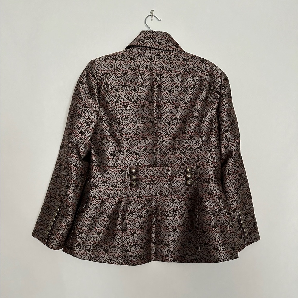 ETCETERA Metallic Printed Button Front Blazer Jacket Size 12 - Picture 6 of 9